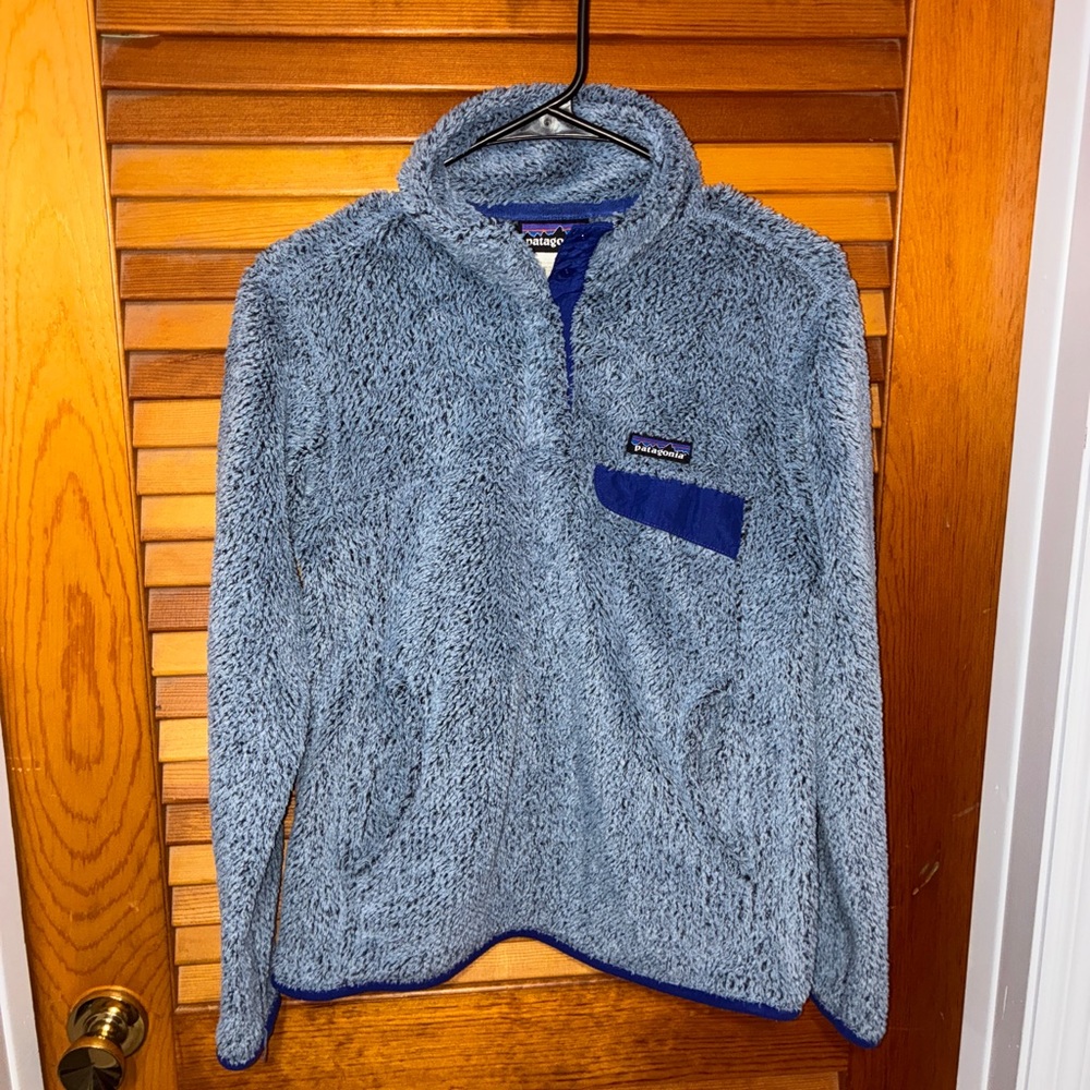 Patagonia Sherpa Re-Tool Snap-T Pullover Blue- womens size small